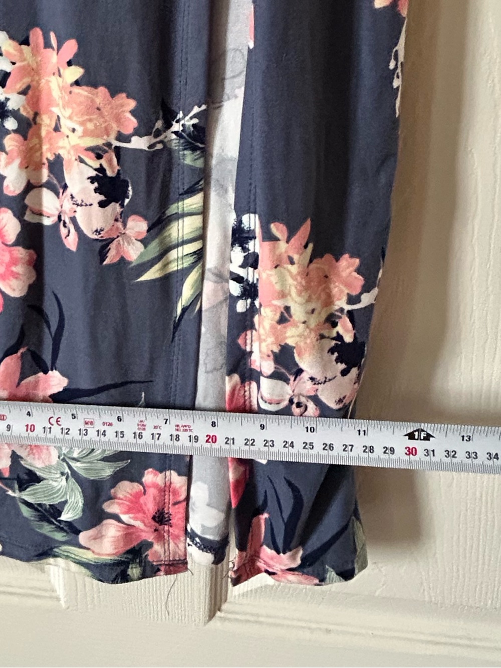 Derek Heart Navy Floral Maxi Dress Spaghetti Strap Elastic Waist - Size Small - Picture 14 of 15